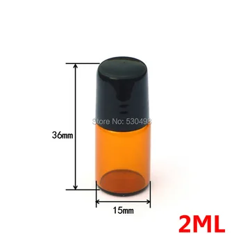 1pcs 2ml Amber Naplniteľné Prejdite na Sklenených Fliaš pre Esenciálne Oleje Navi Parfum Mini Roller Fľaše, Rýchle dodanie