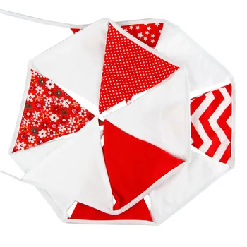 1pcs 3.2 M Červený Kvet White Star Svadobnú Výzdobu Bunting Bannery Detí, Narodeniny, Party Dekorácie Vlajka Vianočný Dekor Pennant