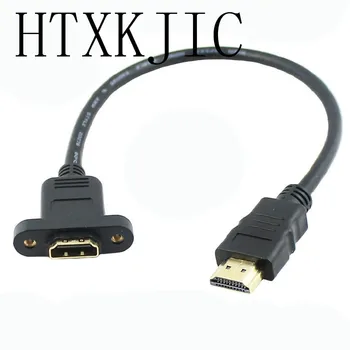 1pcs 30 cm 50 cm 60 cm 1m 1,5 m Pozlátené HDMI Predlžovací Kábel Mužov a Žien So Skrutkou Panel Mount V1.4 Pre 1080PPSP HDTV