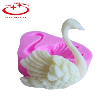 1PCS 3D Swan Tortu Formy Fondant Cake Zdobenie Nástroje Silikónové Mydlo Plesní, Plesne Svadobné Dekorácie Cupcake Kuchynské Doplnky