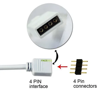 1pcs/5 ks/10pcs Osvetlenie Príslušenstvo 1 až 4 zásuvkový Konektor 4pin LED RGB Splitter Kábel s Ihlou Pre 3528 5050 LED Pásy