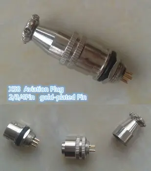 1PCS AP034 XS8 2/3/4Pin, 8 mm Samec & Samica Konektor miniatúrne Letectva Konektor M8 Kruhové Zásuvky+Plug pozlátené Pin