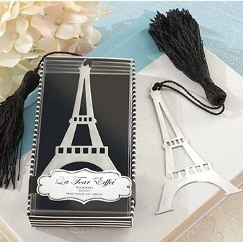 1pcs/box Romantický Eiffelova Veža Záložky S Strapec Kovové Záložku Papiernictvo Svadobné Darčeky, Doprava Zdarma