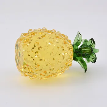 1pcs Crystal ananás Figúrka Ornament Paperweight Okno Prívesok narodeniny Časť Svadobné Dekor Domáce Dekorácie Priateľka dary