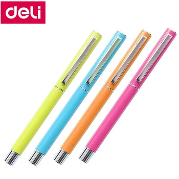 1PCS Deli S80 S81 farba Kovu gélový atrament, pero roller guličkové pero, gélové pero 0,5 mm kovové pero 6 farieb voliteľné Číne top značky Deli