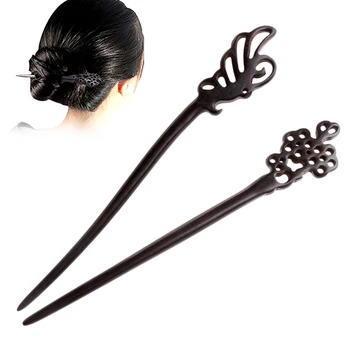 1pcs Dreva Vlasy Príslušenstvo Pin Ručne Vyrezávané Drevené Vlasy Stick hairwear kvetinové módne palice