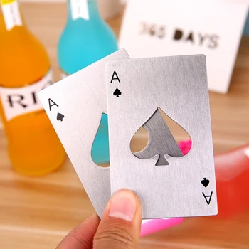 1Pcs Nehrdzavejúcej ocele kovové Kreatívne poker karty otvárač na Pivo Kuchynské pomôcky na Varenie bar nástroje, Ľahko sa prenáša