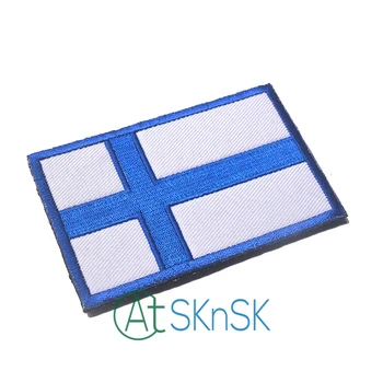 1pcs odznak vyšívané vlajky patch Odznak háčik Patch 3D Taktických Vojenských Textílie Remienok Národnej Fínsko Vlajka Odznak