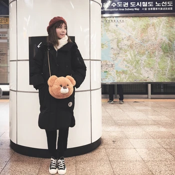 1pcs Roztomilý malý plyšový medveď taška Japonsko a Južná Kórea karikatúra roztomilý plyšový reťazca ramenný Messenger taška