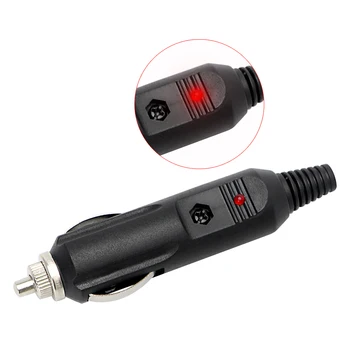 1pcs Unviersal LED Červený Indikátor Male Auto Zásuvky pre zapaĺovač Zapojte Konektor S Poistkou Auto, Náhradné Auto-styling