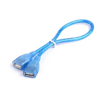 1PCS USB Female na Samica Predlžovací Kábel Modré Crystal USB Kábel