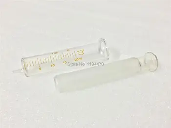 1pcs/Veľa 20ml Sklenenej injekčnej Striekačky Injektor Laboratórne Sklo Vzorkovník