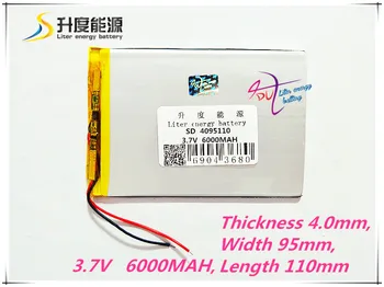 1PCS/Veľa 3.7 V, vysoká kapacita lítium-polymér batéria, 4095110, 6000 mah slnko N70 7 palcový tablet batérie