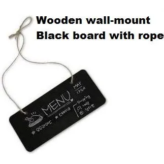 1pcs/veľa NOVÝCH Malých drevených wall-mount Čierna doska s lanom Dreva Tabuľa memo Message board Drevené doorplate