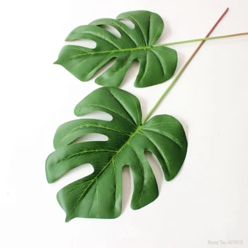 1PCS Veľké palmy miestnej krajiny umelé Korytnačka leaf zelené rastliny ozdobné kvetom, pre stolové dekorácie tropické Listy