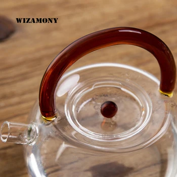 1PCS WIZAMONY 780ml Vysokej Borosilikátového Skla Teapots Rôzne Farby tepelnú Odolnosť vhodné na čaj varení Čaju Nastaviť