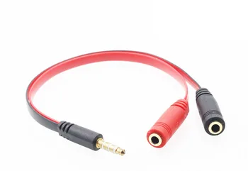 1pcs Čierno-Červená 3,5 mm Jack 1 Muž 2 Žena Audio Splitter na Micrphone Adaptér Kábel Pre pad Telefón Android Mobile MP3, MP4