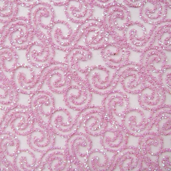 1Piece francúzsky Hot Pink Svieti Sequin Čipky Textílie Afriky Transparentné Svadobné šaty, Oblečenie Oka Textílie Opony Šitie Handričkou