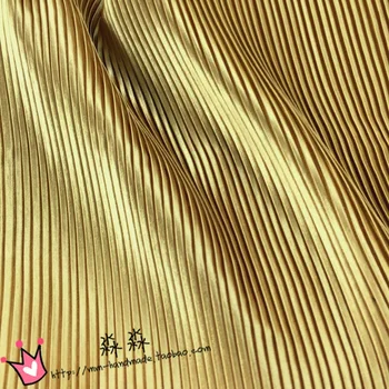 1psc Odev, textílie, champagne gold Císař akordeón skladaný hodvábny satén drvené cez šaty textílie(skladaný 0,5 m)