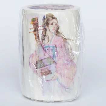 1Roll=75mm*7M Čínskej Klasickej Krásy Dievčatá Japonský Washi Dekoratívne Samolepiace Pásky urob si sám Maskovanie Papierové Pásky, Nálepky darček