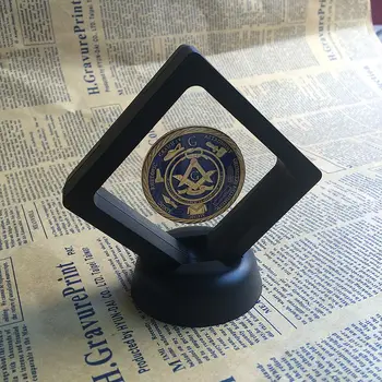 1Set Darček Slobodomurárstva Freemason Bratstvo Človeka pod Otcovstva Boha Výzvou Mince s black&white PVC air display box