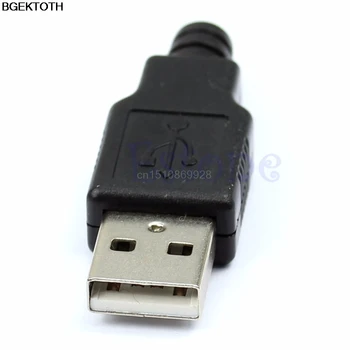 1set Nové 10pcs Zadajte Male USB 4 Pin Konektor Zásuvka Konektor S Čiernym Plastovým Krytom