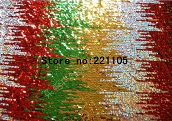 1Yard Červená Zelená Zlatá Strieborná Gradient Sequin Tylu, Vyšívané Textílie Materiál, Textilné Pre Šitie Tanečné Šaty Patchwork Hobby