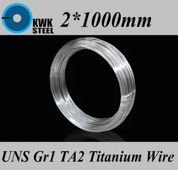 2*1000mm Titán Drôt UNS Gr1 TA2 Čistého Titánu Ti Drôt Priemyslu alebo DIY Materiálov Doprava Zadarmo