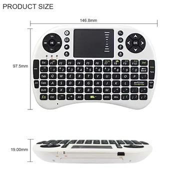 2,4 Ghz Bezdrôtová Mini klávesnica anglická Verzia Vzduchu Myš, klávesnicu S USB Prijímač Dotyková Ručné pre Android TV BOX Mini PC