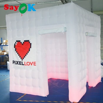 2,5 m nafukovacie photo booth s GBR led svetlo pre strany, svadobné dekorácie