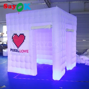 2,5 m nafukovacie photo booth s GBR led svetlo pre strany, svadobné dekorácie