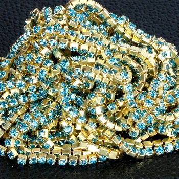 2,5 mm zlaté dno kostým nášivka kamienkami pazúr výbava reťazca, Svadobné Dekorácie,crystal reťazca odevné doplnky,1Y50974