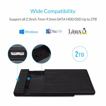 2.5 Palcový HDD Prípade USB3.0 Micro B Externý Pevný Disk, Disk Krytu ORICO vysokorýchlostné Prípade SSD Podporu UASP SATA III (2189U3)