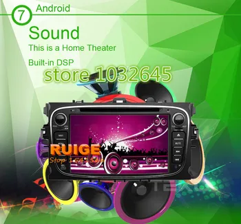 2 din Android 6.0 dual Core 1024*600 ar DVD prehrávač, GPS Navi pre Ford Focus Mondeo Galaxy s 3 G auto Audio stereo Rádio