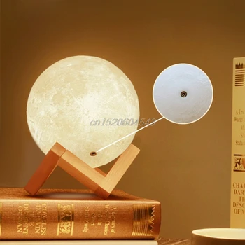 2 Farby Meniace Dotykový Spínač Nočné Svetlo Dobiť 3D Tlač Mesiac Lampa, Spálne, Knižnice plynulú reguláciu Nočné Svetlo R02