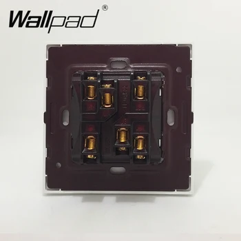2 Gang 2 Spôsob Prepínače Wallpad Luxusné Wall Light Switch Satin Kovový Panel Rocker Prepínače Interrupteur