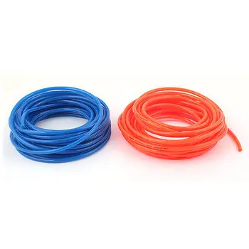 2 ks 10Meters Oranžová Modrá Flexibilné Vzduchu Vykurovací Plyn Line Hadica PU Trubice, Rúry 6 mm x 4 mm