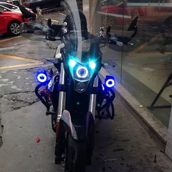 2 KS 125W Motocykel Svetlometu Motorke pozornosti U5 U7 LED Moto Jazdy autom Hmla Mieste Vedúci Svetlo Lampy DRL príslušenstvo w/ switch