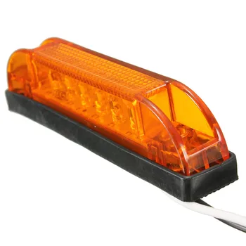2 ks 12V Žltá 6 LED Odbavenie Bočné Obrysové Svetlo Indikátora Lampa Nákladných Prívesov RV Auto Auto LED Zase signálne Svetlá
