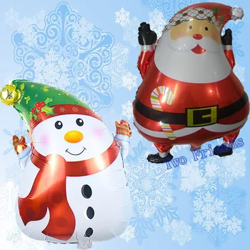 2 ks 45*63 cm Santa balón Vianočné Party dekorácie santa claus snehuliak fólie hélium globos vzduchu nafukovacie lopty domáce dekorácie