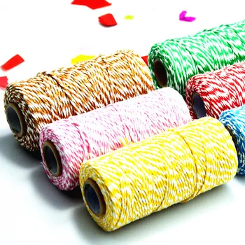 2 ks 7 farieb DIY materiál svadobné balenie dekorácie bavlnené lano west point dvojité vlákno lano mnohé vybrať 100 metrov roll