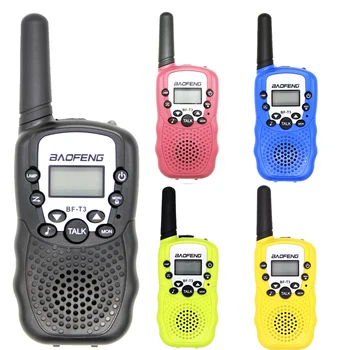 2 KS BaoFeng Mini Walkie Talkie Deti detský Rádio BF-T3 2W UHF462-467(MHz) je obojsmerná rádiová Prenosný Vysielač rádia Deti darček