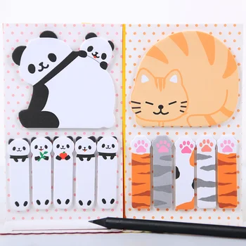 2 KS Cute Cat Panda N-Krát Poznámok Memo Pad Papierové Nálepky po Nej poznámkový blok Darček Office kancelárske potreby Lech