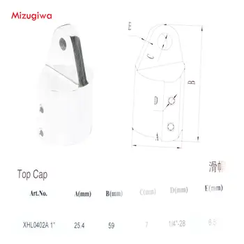 2 KS Mizugiwa Bimini Oko Konci Top Čiapky Trubky Heavy Duty Montáž Hardwares Zaklínit 1