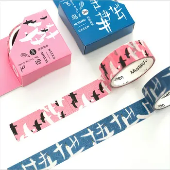 2 ks/množstvo 15 mm*3m vtákov washi pásky urob si sám dekorácie pásky scrapbooking plánovač maskovacia páska lepiaca páska označenie nálepky na kancelárske potreby