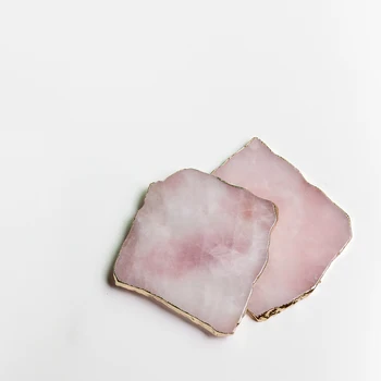 2 ks/pack ružová onyx dráha zlaté vložkou rohože & podložky šperky uskladnenie vzorky zobraziť dosky z prírodného kameňa