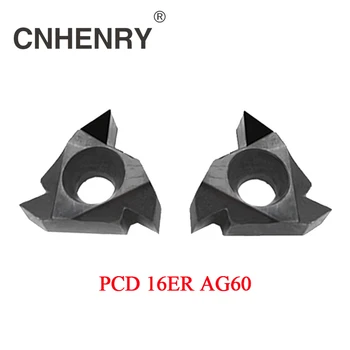2 KS PCD Sústruženie Vložky, 16ER AG60 CNC PCD Diamond Vložky Karbidu Frézovanie Vložky CNC Vložky