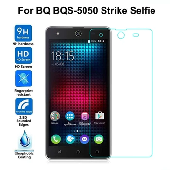 2 KS Pre BQ BQS-5050 Štrajk Selfie Tvrdeného Skla 9H Ochranné LCD Predné Screen Protector Film Pre BQ BQS-5050 BQS 5050 Sklo >