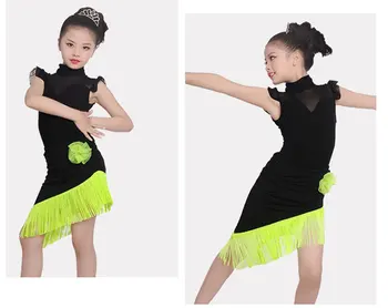 2 ks Súpravy Dievča latinské Tanečné Šaty Pre Dievčatá Spoločenský Tanec Šaty Dievča Súťaže Dancewear Deti Kid Tanečné Kostýmy Nastaviť