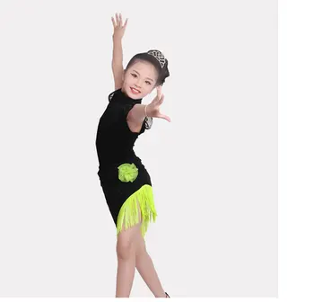 2 ks Súpravy Dievča latinské Tanečné Šaty Pre Dievčatá Spoločenský Tanec Šaty Dievča Súťaže Dancewear Deti Kid Tanečné Kostýmy Nastaviť